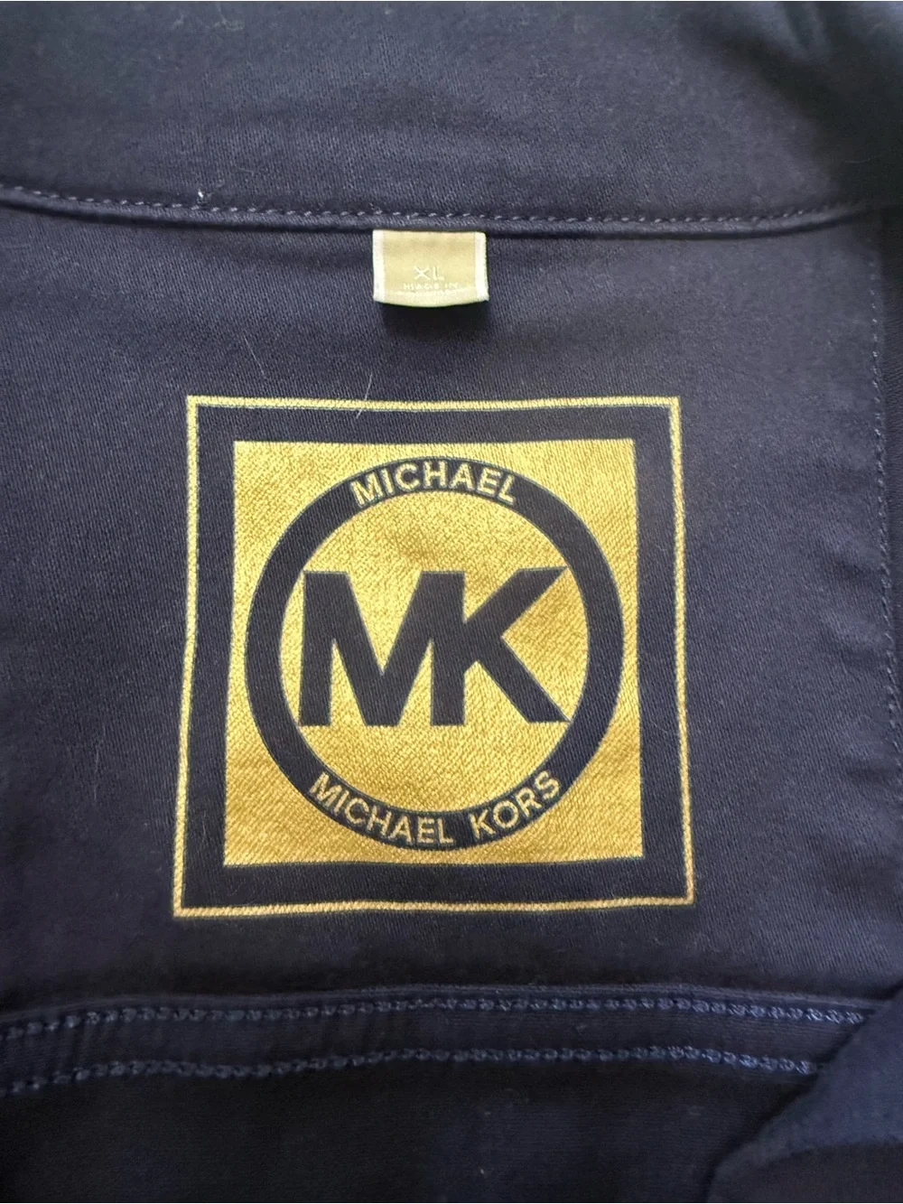 Michael Kors Navy Button-Front Jean Jacket